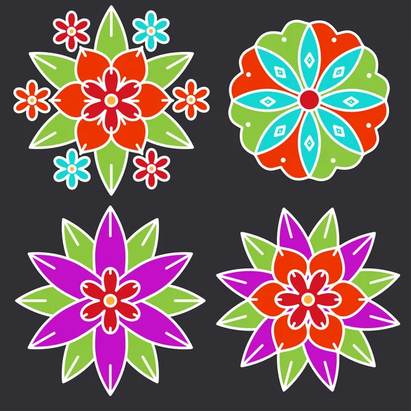 Kolam style-elementen — Stockvector