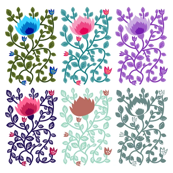 Floral decorative cards — Stock Vector