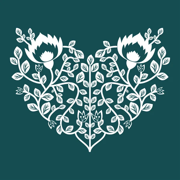 Decorative floral heart — Stock Vector