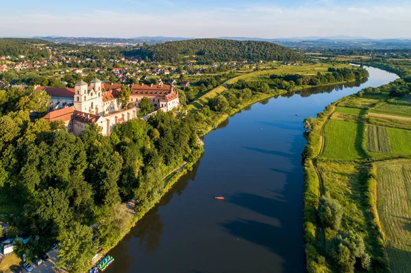 Tyniec Krakow Poland Benedictine Abbey Monastery Church Rocky Cliff Vistula — Stock Photo, Image