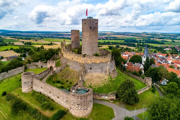 Ruiny Średniowiecznego Zamku Munzenberg Hesji Niemczech Zbudowany Xii Wieku Jeden — Zdjęcie stockowe