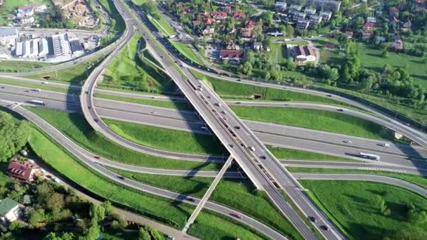 Meerlaagse Oversteek Van Snelweg Spaghetti Kruising Internationale Snelweg Het Deel — Stockvideo