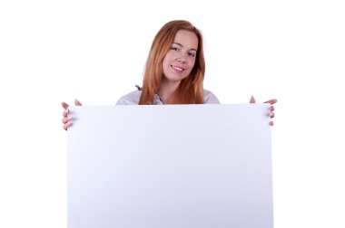 Kız gösteren karton