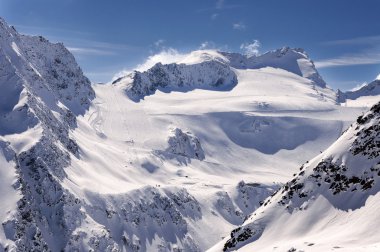 Ski area on Rettenbach Glacier, Solden, Austria clipart
