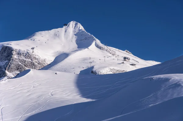 Geleira Hintertux ao pôr-do-sol — Fotografia de Stock