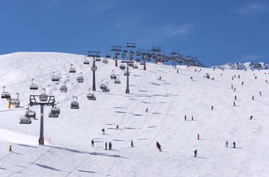 Kayakçı ve chairlifts Solden, Avusturya