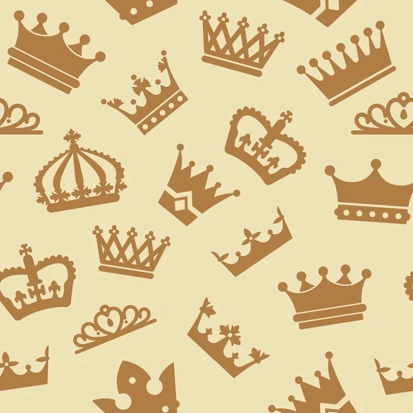 Crown seamless mönster. Vektor illustration — Stock vektor