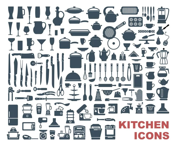 Set of high quality kitchen icons — Stock Vector