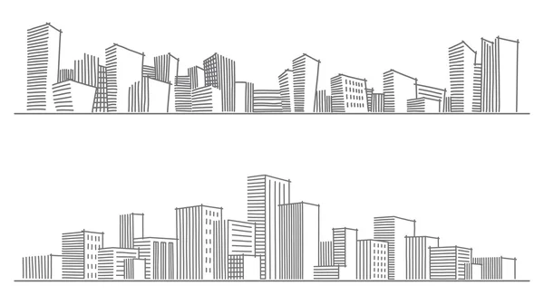 Sketches of city silhouettes — Stock Vector