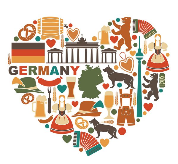 Icons Of Germany in heart shape