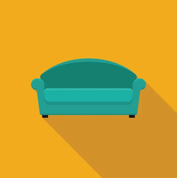 Canapé icône plat stylisé — Image vectorielle