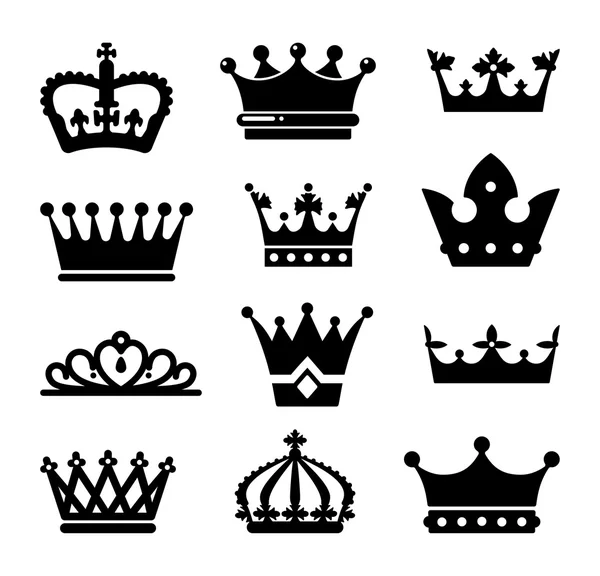 Conjunto de ícones da coroa — Vetor de Stock