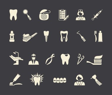 Diş simgeler. vektör çizim.