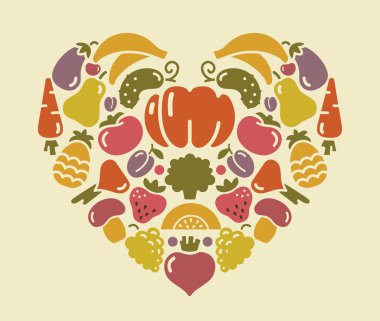 meyve ve sebze kalp