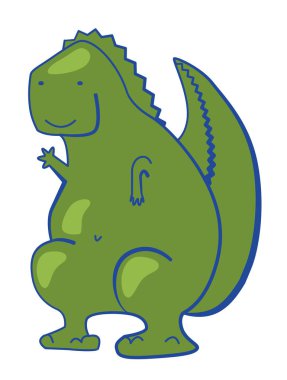 Şirin dinazor vektörü renkli ve komik bilgisayar grafiği