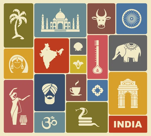 Icone dell'India — Vettoriale Stock