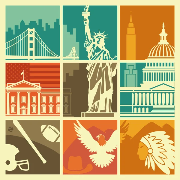 Estados Unidos símbolos — Archivo Imágenes Vectoriales