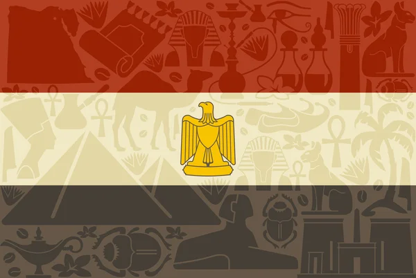 Bandera de Egipto — Vector de stock