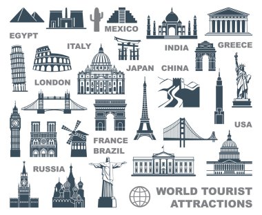 Simgeler dünya turistik