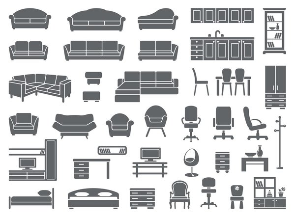 Furniture icon set