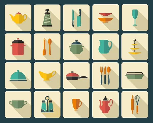 Iconos de cocina — Vector de stock