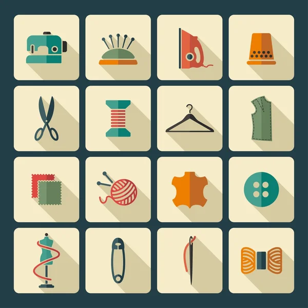 Sewing and needlework icons — Stock Vector