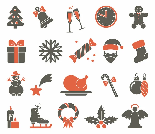Christmas and new year icons — Stock Vector