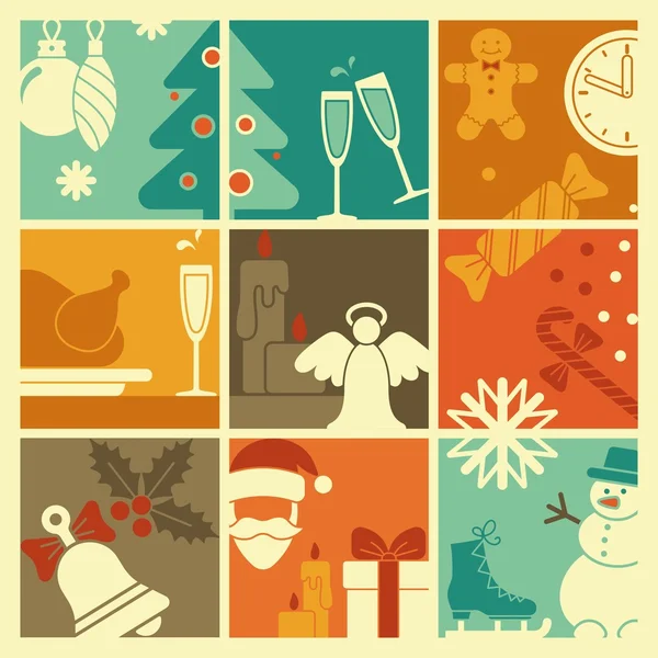 新年和圣诞节的象征 — 图库矢量图片