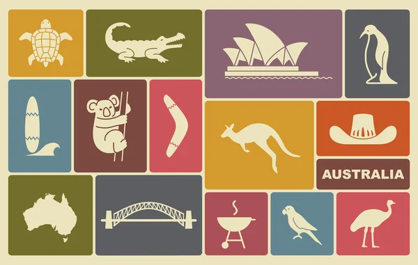 Traditionele Australische pictogrammen — Stockvector