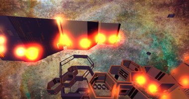 Çok renkli, fütüristik ve soyut arkaplan.