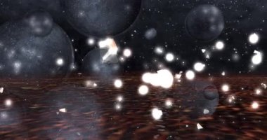 Bir boşlukta renkli baloncuklu arkaplan.