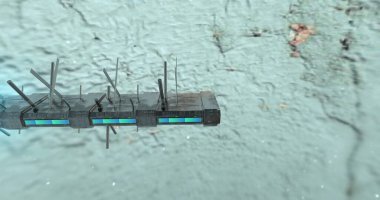 Şekil oluşturan şekillerle bilim kurgu soyut arkaplan.