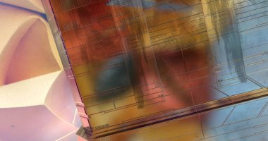 Şekil oluşturan şekillerle bilim kurgu soyut arkaplan.