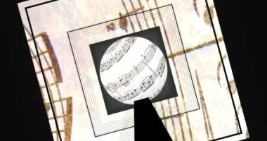 Üzerinde müzik desenleri olan soyut bir arkaplan.