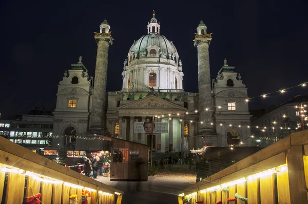 St Charles Noel pazarı Viyana — Stok fotoğraf