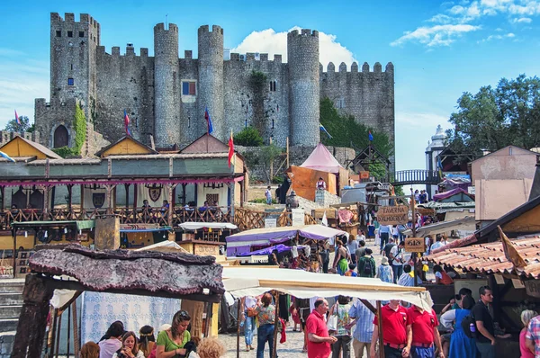 Mittelalterlicher markt in obidos, portugal — Stockfoto