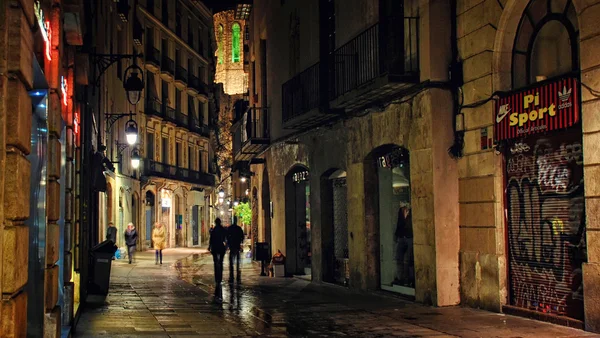 Gece, Barselona Gothic wuarter — Stok fotoğraf