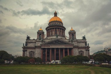 St Isaac Katedrali, alacakaranlık, Saint Petersburg, Rusya Federasyonu