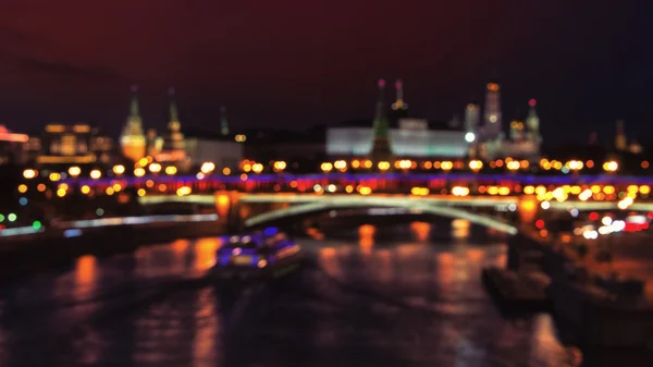 Moskou-centrum van de stad bij nacht — Stockfoto