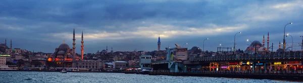 Panoramisch uitzicht op Istanbul, Turkije in de nacht — Stockfoto