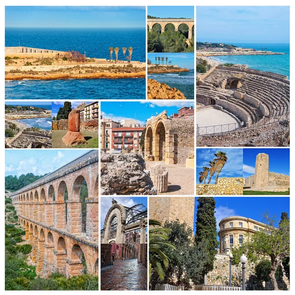 Set of photos - Tarragona landmarks, Spain Jogdíjmentes Stock Képek
