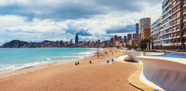 Beach bahar Benidrom, Costa Blanca, İspanya
