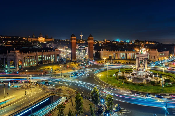 Letecký pohled na španělské náměstí v Barceloně, Španělsko — Stock fotografie