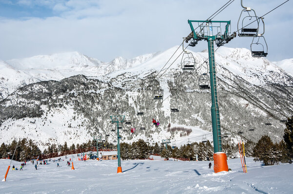 Slopes of Winter Resort El Tarter in Andorra