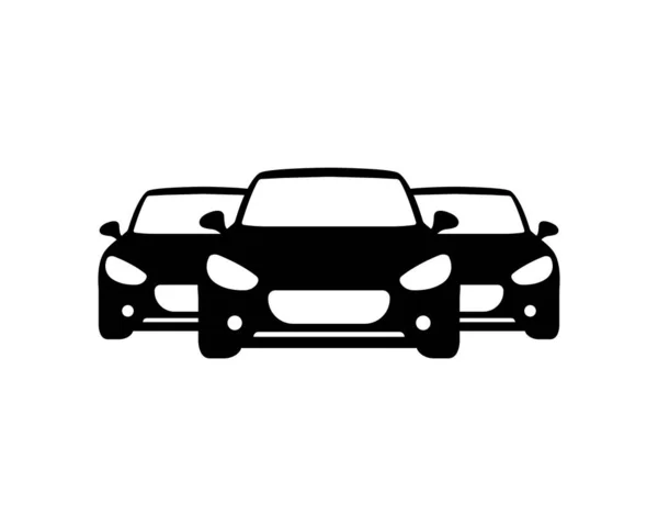 Icono Coche Múltiple Símbolo Aparcamiento Aislado Sobre Fondo Blanco Vector — Vector de stock