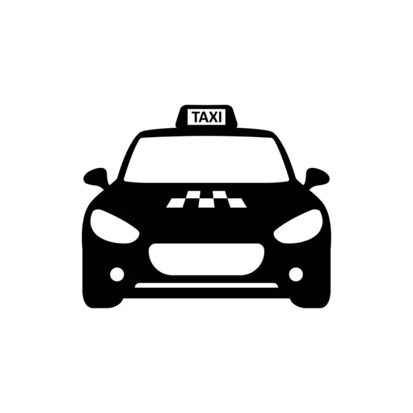 Icono Del Taxi Taxi Símbolo Negro Aislado Sobre Fondo Blanco — Vector de stock