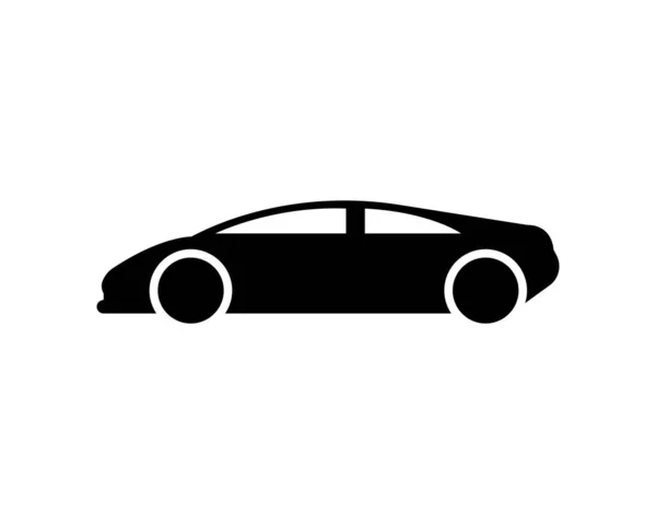 Icono Coche Deportivo Negro Símbolo Del Coche Aislado Sobre Fondo — Vector de stock