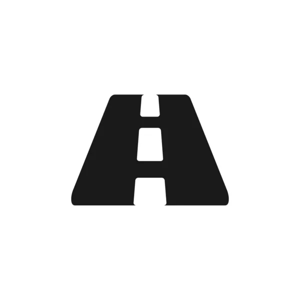 Иконка Дороги Изолирована Символ Трака Черном Векторе — стоковый вектор