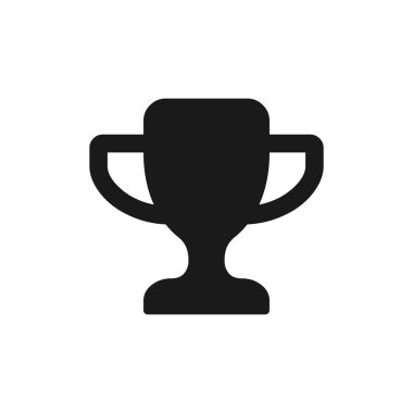 Galibiyet kupası ikonu. Beyaz arkaplan vektör EPS 10 üzerinde izole edilmiş spor rekabet silueti sembolü