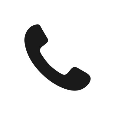 Vektör simgesi izole edildi. Beyaz arkaplan vektörü EPS 10 üzerinde siyah renkte telefon sembolü izole edildi